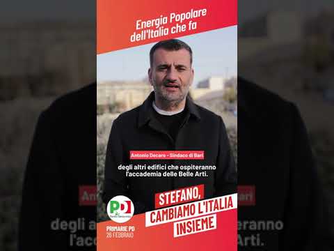 Antonio Decaro, sindaco di Bari, per Stefano Bonaccini Antonio Decaro, sindaco di Bari, per Stefano Bonaccini