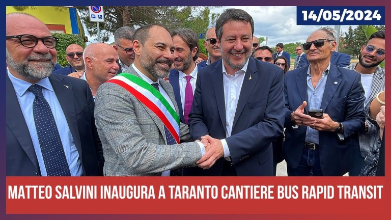 Matteo Salvini inaugura a Taranto il cantiere Bus rapid transit (BRT) Matteo Salvini inaugura a Taranto il cantiere Bus rapid transit (BRT)