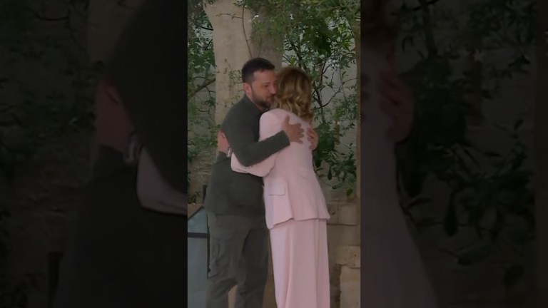 Italy’s Meloni Welcomes Ukraine’s Zelenskiy to G-7 in Italy Italy’s Meloni Welcomes Ukraine’s Zelenskiy to G-7 in Italy