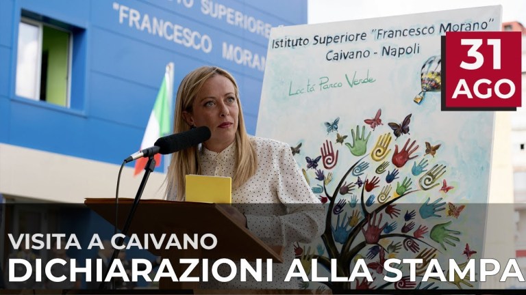 Caivano, dichiarazioni alla stampa del Presidente Meloni Caivano, dichiarazioni alla stampa del Presidente Meloni