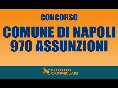 Concorso 970 Comune di Napoli Concorso 970 Comune di Napoli