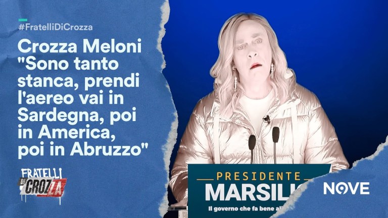 Crozza Meloni “Sono tanto stanca, prendi l’aereo vai in Sardegna, poi in America, poi in Abruzzo” Crozza Meloni “Sono tanto stanca, prendi l’aereo vai in Sardegna, poi in America, poi in Abruzzo”