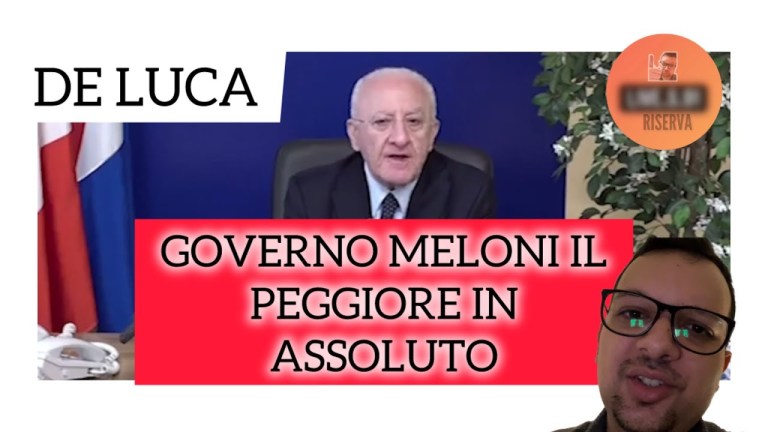 DE LUCA: “GOVERNO INCAPACE CHE BLOCCA I FONDI ALLA CAMPANIA, ERA MEGLIO BERLUSCONI” DE LUCA: “GOVERNO INCAPACE CHE BLOCCA I FONDI ALLA CAMPANIA, ERA MEGLIO BERLUSCONI”
