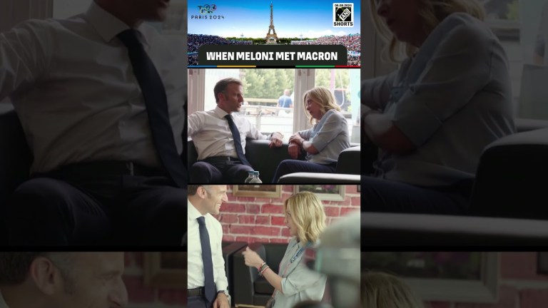 Italian PM Giorgia Meloni meets France President Macron on sidelines of Paris Olympics 2024 Italian PM Giorgia Meloni meets France President Macron on sidelines of Paris Olympics 2024