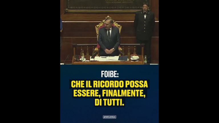 Il sentito intervento del Presidente del Senato Ignazio La Russa, in vista del Giorno del Ricordo. Il sentito intervento del Presidente del Senato Ignazio La Russa, in vista del Giorno del Ricordo.