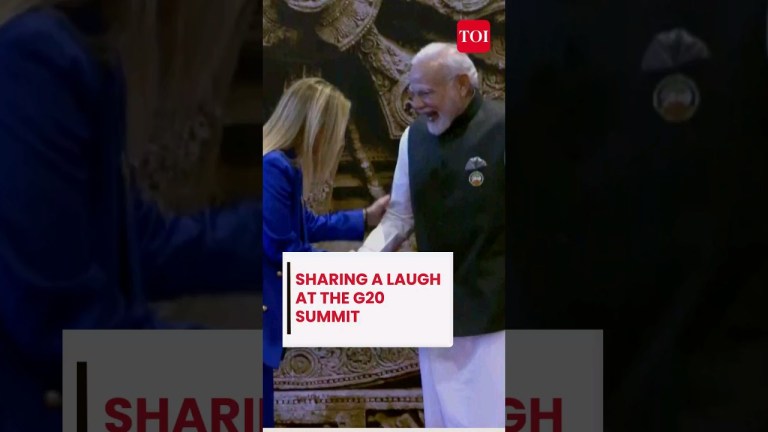 PM Modi and Giorgia Meloni share a light-hearted moment at Bharat Mandapam | G20 Summit PM Modi and Giorgia Meloni share a light-hearted moment at Bharat Mandapam | G20 Summit