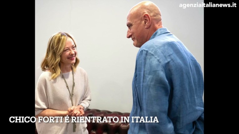 CHICO FORTI É RIENTRATO IN ITALIA, A RICEVERLO LA PREMIER GIORGIA MELONI CHICO FORTI É RIENTRATO IN ITALIA, A RICEVERLO LA PREMIER GIORGIA MELONI