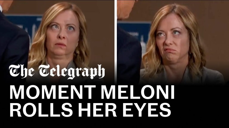 Giorgia Meloni rolls eyes at Biden’s tardiness Giorgia Meloni rolls eyes at Biden’s tardiness