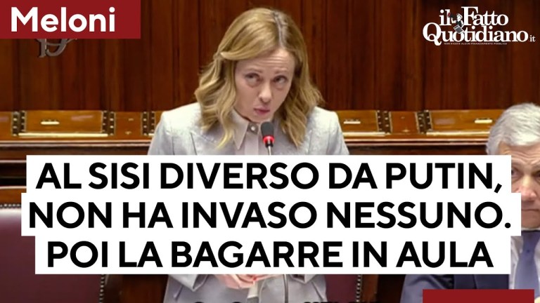 Meloni: “Al Sisi non è Putin”. Poi il siparietto con l’opposizione: “Ragazzi… giovani onorevoli” Meloni: “Al Sisi non è Putin”. Poi il siparietto con l’opposizione: “Ragazzi… giovani onorevoli”