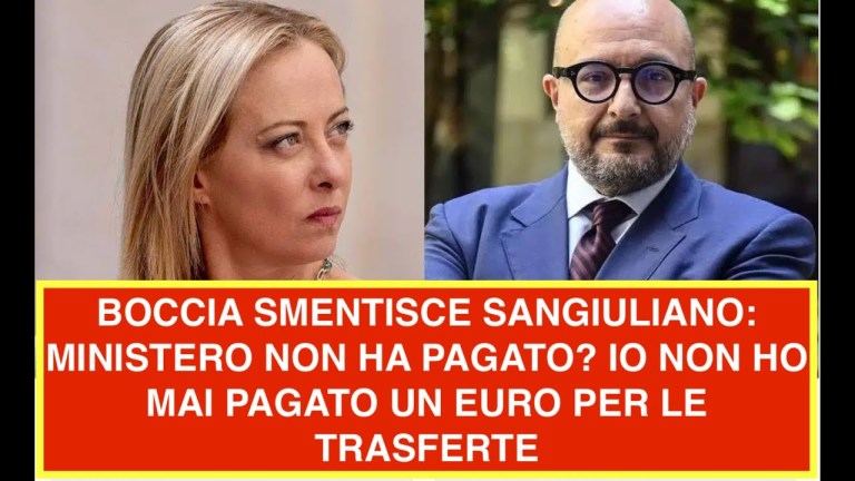 BOCCIA SMENTISCE SANGIULIANO: MINISTERO NON HA PAGATO? IO NON HO MAI PAGATO UN EURO PER LE TRASFERTE BOCCIA SMENTISCE SANGIULIANO: MINISTERO NON HA PAGATO? IO NON HO MAI PAGATO UN EURO PER LE TRASFERTE