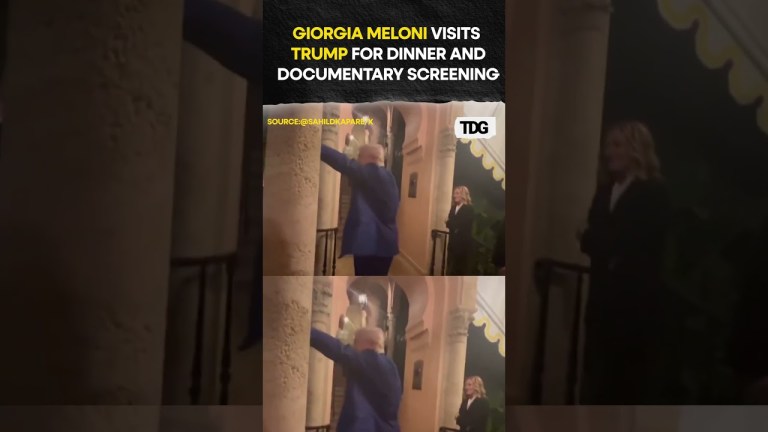 #watch | Giorgia Meloni visits Trump in Florida for dinner and documentary screening #viral #watch | Giorgia Meloni visits Trump in Florida for dinner and documentary screening #viral