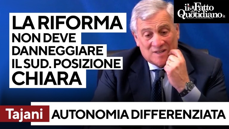 Tajani avverte: “Autonomia? Posizione di Forza Italia è chiara, la riforma non deve danneggiare Sud” Tajani avverte: “Autonomia? Posizione di Forza Italia è chiara, la riforma non deve danneggiare Sud”