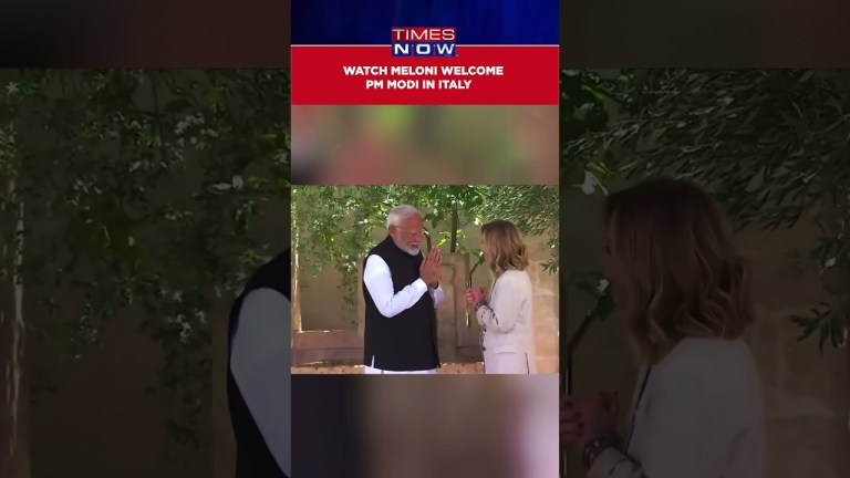 Modi Meets Meloni: Watch Italian Prime Minister Greet Indian Counterpart Ahead Of G7 Summit #shorts Modi Meets Meloni: Watch Italian Prime Minister Greet Indian Counterpart Ahead Of G7 Summit #shorts