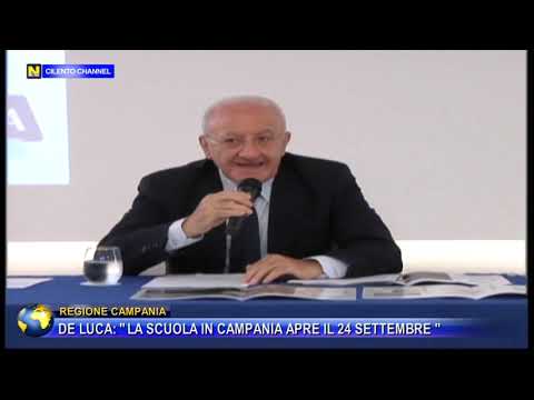 Regione Campania, De Luca:” La scuola apre il 24 settembre “ Regione Campania, De Luca:” La scuola apre il 24 settembre “