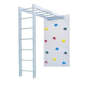 Moon Kids Climbing Wall with Metal Monkey Bars – Indoor – Outdoor Gymnastics Playground Climbing,