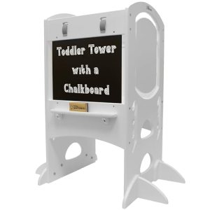 Little Partners Learning Tower Kids Step Stool | Chalkboard Deluxe Editon Adjutable Height Kitchen