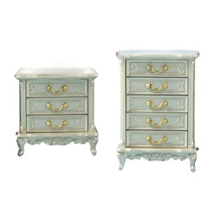 2Pcs Dollhouse Bedside Tables Dollhouse Toys Mini European Style High and Low Cabinets Dollhouse