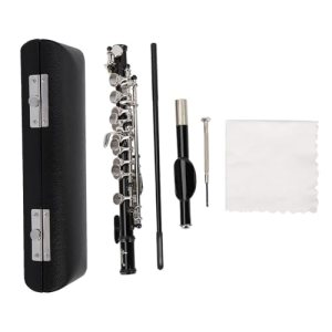 Key of C Piccolo with PU Leather Box, Cleaning Cloth and Rod, Piccolo Instrument for Beginners