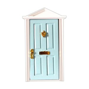 1Pc Miniature Dollhouse Accessories Wooden Door Miniature with Hardware 4 Panles Pointed Top Kid