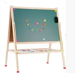 JTKDL Painting Board Children’s Solid Wood Lifting Board Double-sided Magnetic Bracket Type