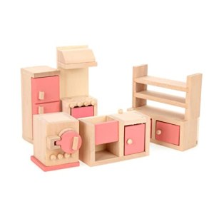 Kitchen Furniture Toy Doll House Furniture Set Wooden Kitchen Set Mini Doll House Furniture Micro