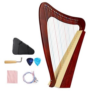 Lyre Harp, 23 String Lyre Harp Mahogany Musical Instrument for Adult Kids Beginner with Tuning Tool
