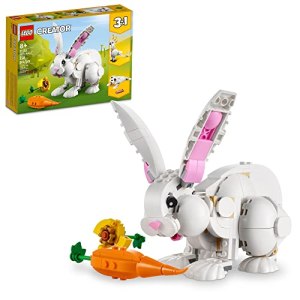 LEGO Creator 3 in 1 White Rabbit Animal Toy Building Set, STEM Toy for Kids 8+, Transforms from
