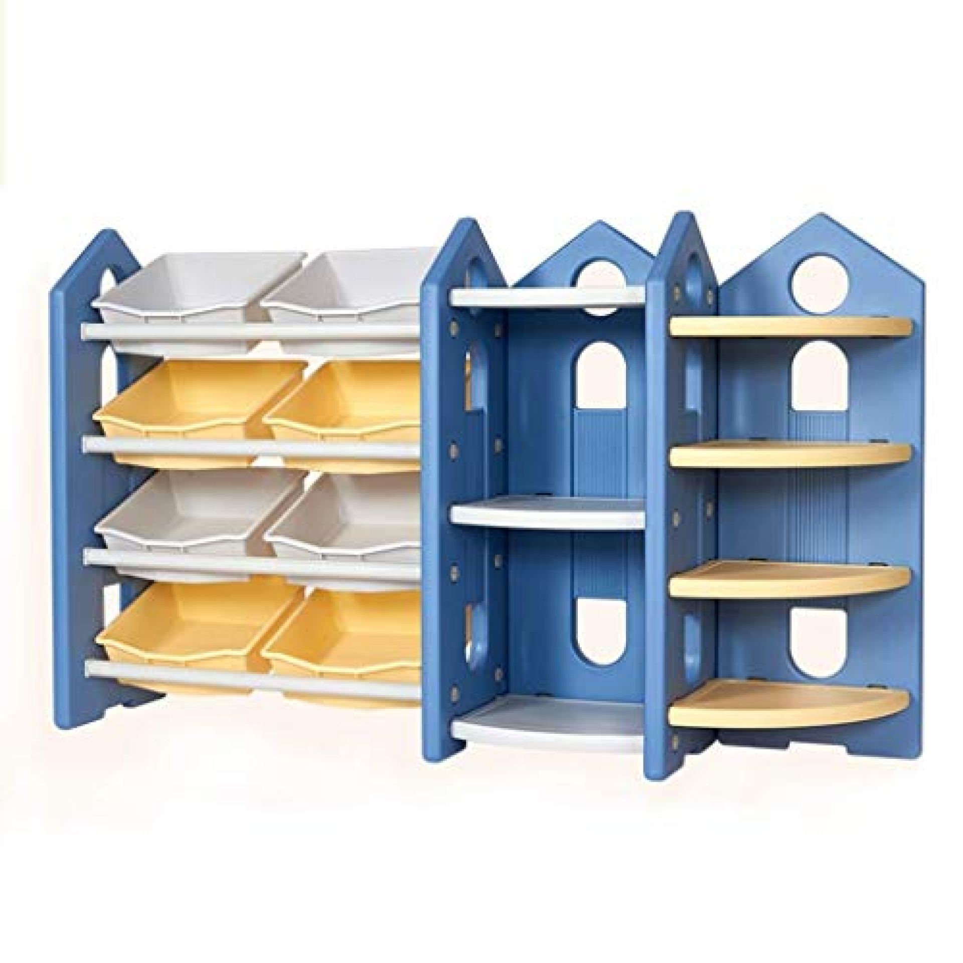 TONGSH Book Storage Rack Toy Boxes and Storage Unit with Anti-toppling Device 4-Tier Toy Shelf TONGSH Book Storage Rack Toy Boxes and Storage Unit with Anti-toppling Device 4-Tier Toy Shelf