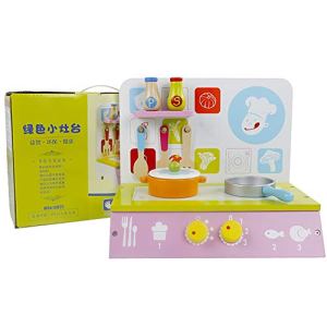 JW-YZWJ Wooden Children’s Simulation Kitchen Gas Stove Kitchen Utensils Early Education Educational