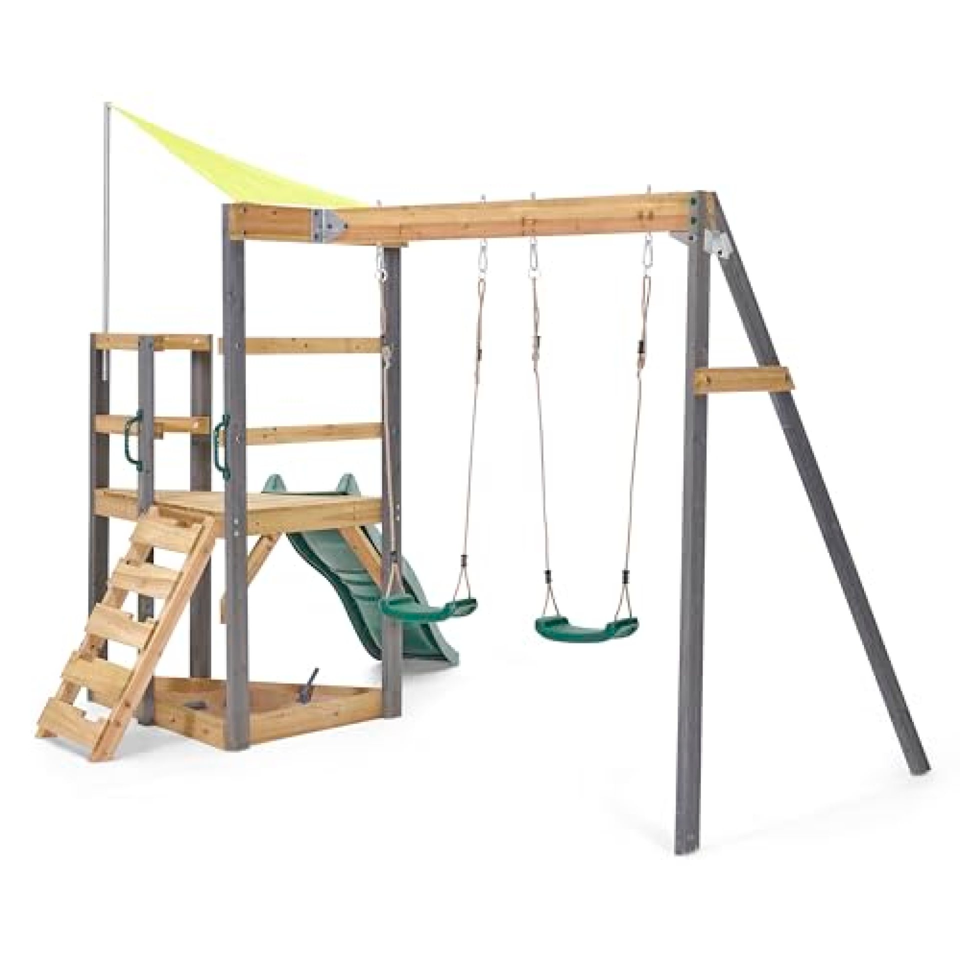 Plum Barbary Wooden Playcentre with Swing and Slide Outdoor Playground Backyward Toy with 50kg Plum Barbary Wooden Playcentre with Swing and Slide Outdoor Playground Backyward Toy with 50kg