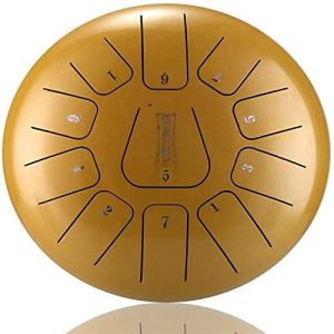 JTKDL Tongue Drum 12 Inch 11 Different Tones Steel Percussion Instrument – Great for Camping, Yoga,