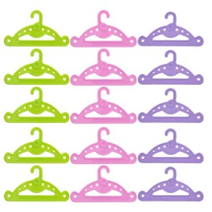15Pcs Doll Clothes Hangers, Doll Outfits Dress Rack Doll House Accessories for Girls Doll Clothes