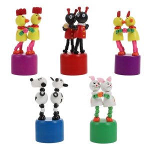 Toyvian Push Puppets 5pcs Rocking Animal Toys Nativity Toys for Kids Developmental Toys Toy for Kids