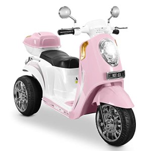 Kidzone Ride On Motorcycle Toy 3-Wheel Battery Powered Motorbike for Kids with Music, Headlight,