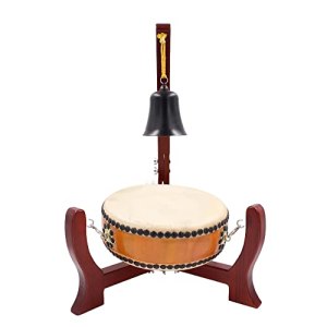 Mahogany Tambourines Cowhide Drums Tambourine War Drums Includes Foldable Drum Racks, Buddhist