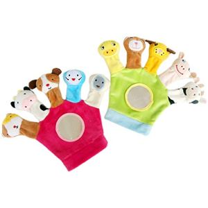 Toyvian Animal Finger Puppets Gloves, Hand Puppets for Kids, Animal Hand Puppets, Zoo Friends Hand