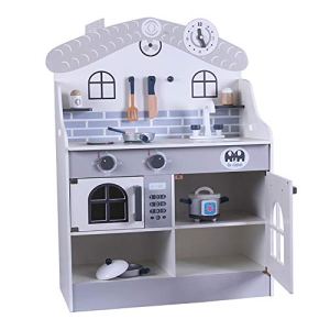 JW-YZWJ Wooden Kitchen Toy Set, Simulation Stove Cooking Kitchenware, Cognitive Early Education