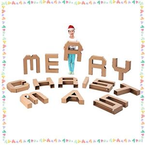 Kids Cardboard Playhouse Children DIY 3D English Letters Coloring Christmas Decorations Holiday
