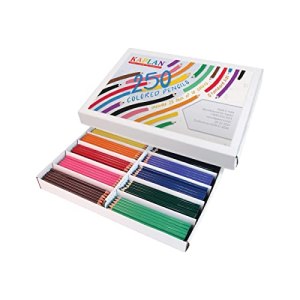 Kaplan Early Learning Colored Pencils Class Pack – 250 Per Box, 25 Each of 10 Bold, Easy-Glide