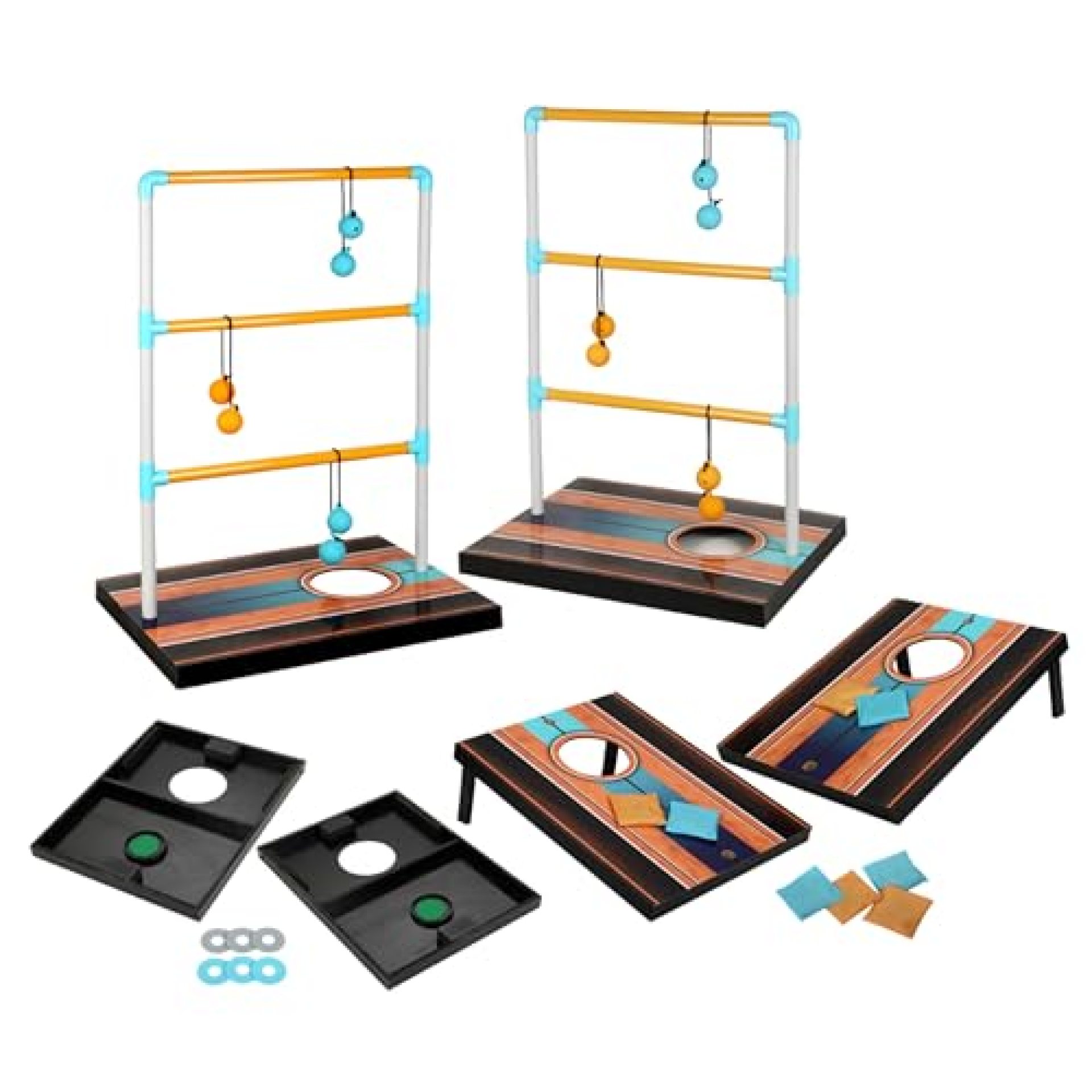 Hathaway Triple Play 3 in 1 Toss Game for Bean Bag, Washer Toss and Ladder Toss with Rip Resistant Hathaway Triple Play 3 in 1 Toss Game for Bean Bag, Washer Toss and Ladder Toss with Rip Resistant