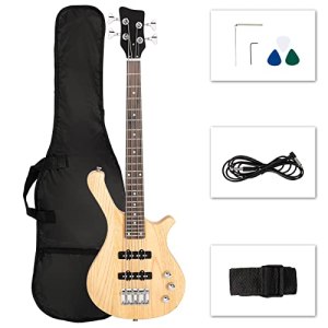 Ktaxon 4 String Electric Bass Guitar, 36-inch Bass Guitar Kit with Split single-coil Pickup,