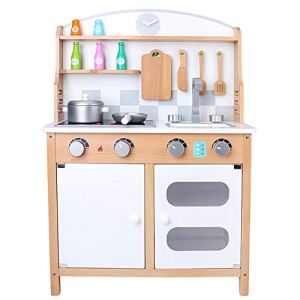 JW-YZWJ Children’s Wooden Kitchen Set, Simulated Cooking Cognitive Kitchenware, Early Education