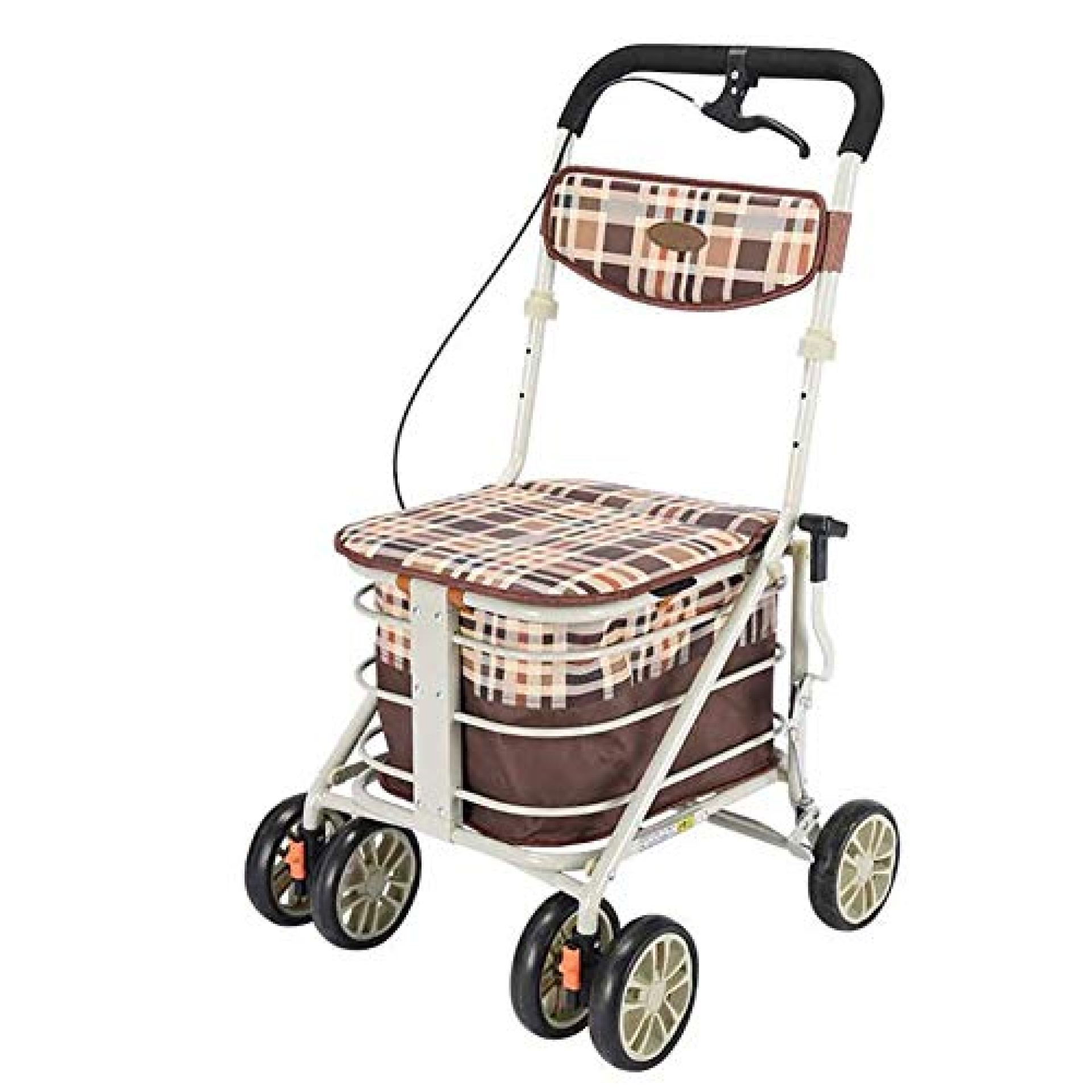 MYIME Rollators Lightweight Folding 4 Wheels, Mobility Transit Wheelchir With Seat Backrest Lockable MYIME Rollators Lightweight Folding 4 Wheels, Mobility Transit Wheelchir With Seat Backrest Lockable