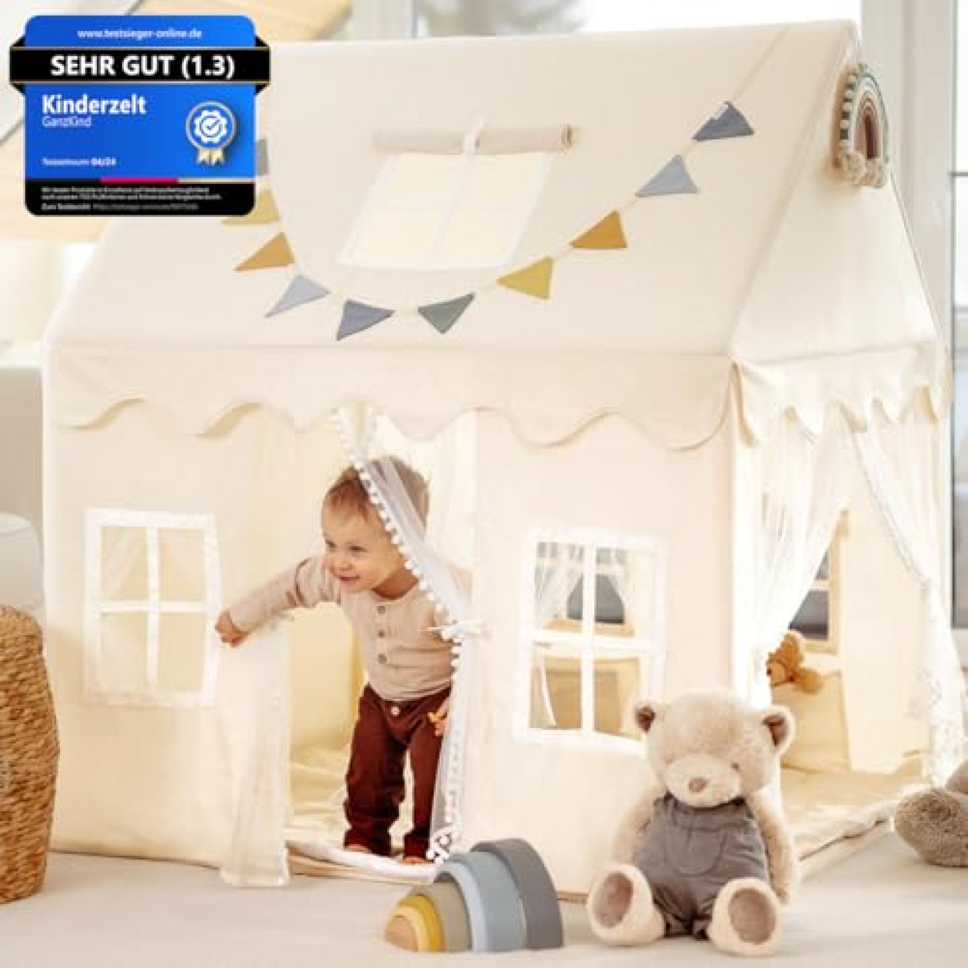 GANZKIND® Children’s Indoor Playhouse with 2 Entrances and 5 Windows, Children’s Tent for Indoors, GANZKIND® Children’s Indoor Playhouse with 2 Entrances and 5 Windows, Children’s Tent for Indoors,