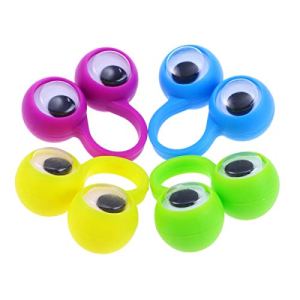 Kisangel 12pcs Eye Finger Puppet Eye On Rings Googly Eyeball Ring for Kids Boys Girls Fun Show Prize