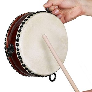 KAFELE Taiwan Cowhide Small Drum, Flat Drum, Tambourine, Dojo Drumming, Buddhist Household Items,