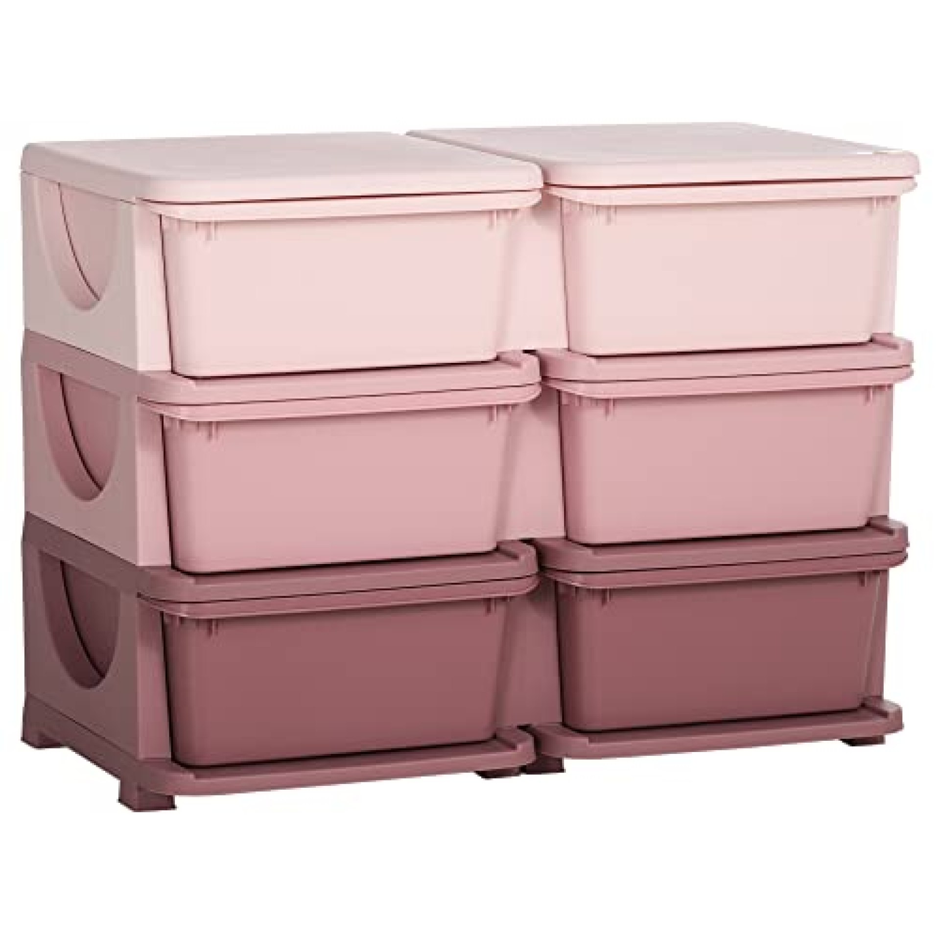 Qaba 3 Tier Kids Storage Unit, 6 Drawer Chest Toy Organizer Plastic Bins for Kids Bedroom Nursery Qaba 3 Tier Kids Storage Unit, 6 Drawer Chest Toy Organizer Plastic Bins for Kids Bedroom Nursery
