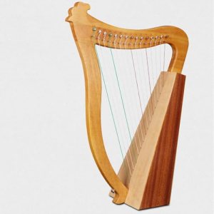 Mahogany Lyre Harp Steel Strings Open -Hole String Post Tone Accurate, Lap Harp Beginners Tuning