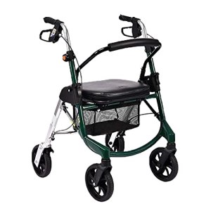Leunlee Walker For Seniors Rollator Rollator Walker With Dual Brakes Adjustable Height & 4 Wheels