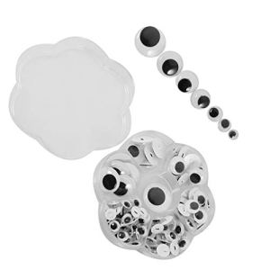 128 Pieces Sew on Wiggly Googly Eye Self-adhesive Moving Wobbly Joggly Eyes Kids Art & Craft Fun